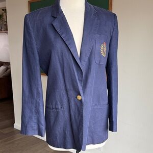 Vintage HERMAN GEIST Linen Blend Embroidered Blazer